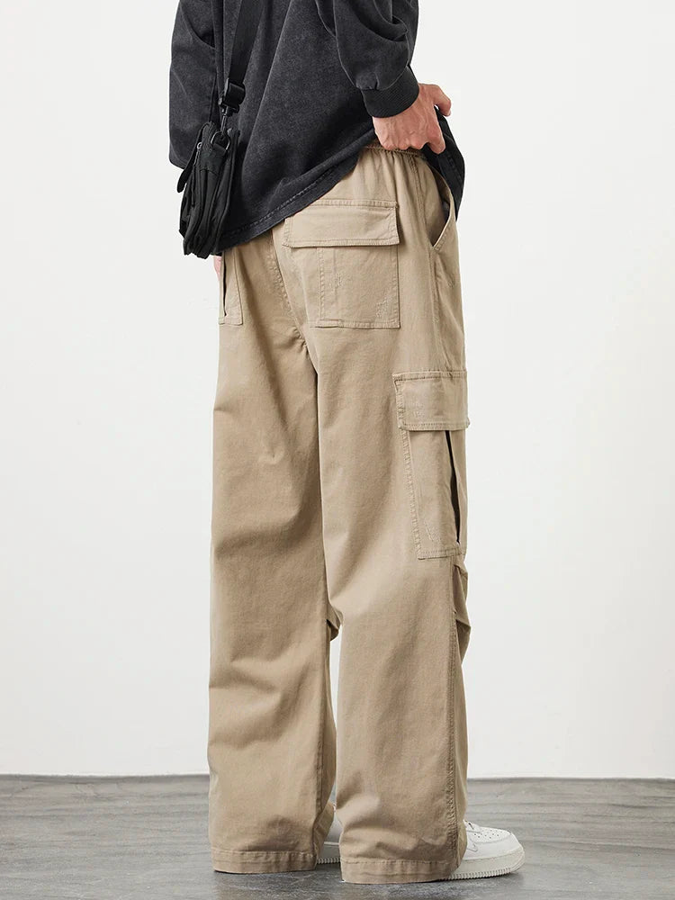 Cargo Pants Heren – Comfortabele Wijde Broek met Zakken en Trekkoord