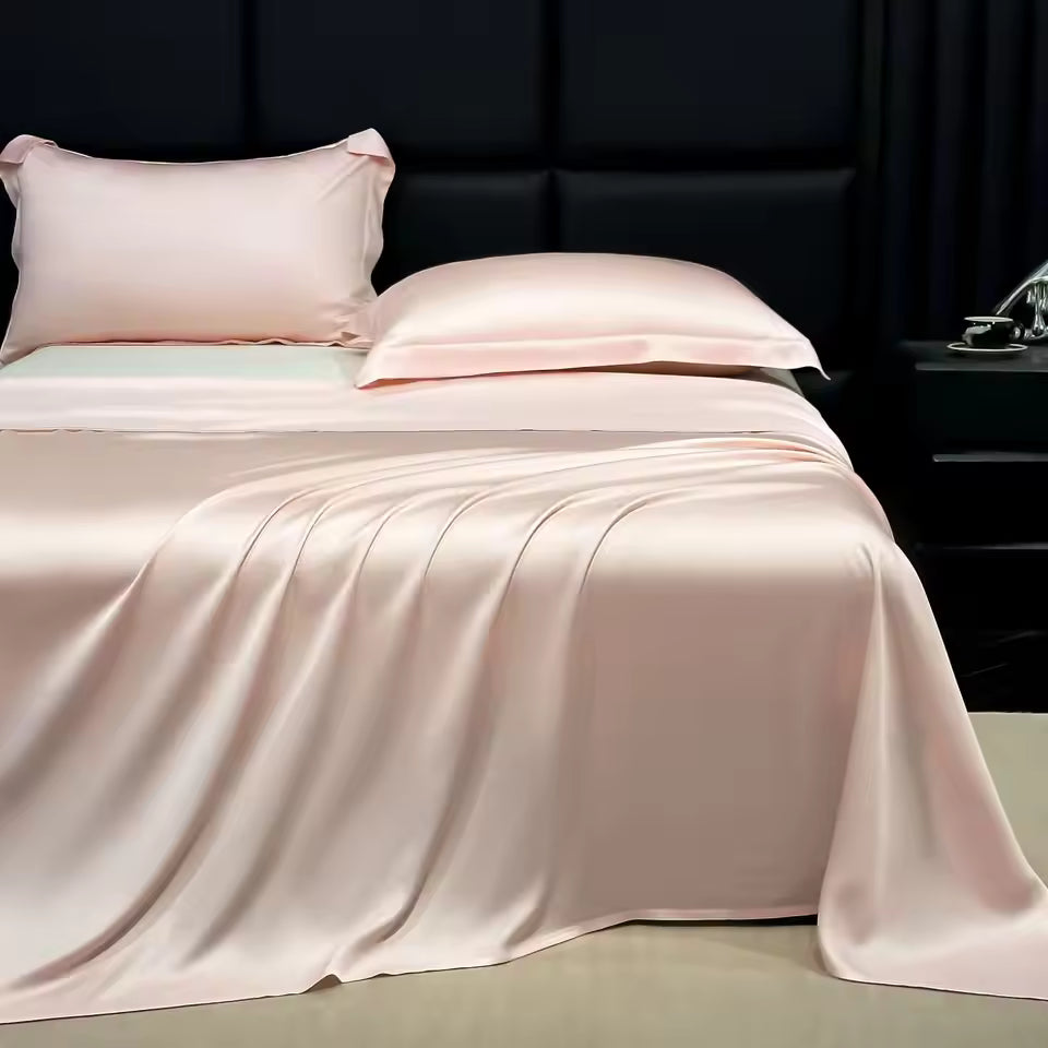 Luxueuze Satijnen Lakenenset – Zacht, Glad en Kreukvrij Beddengoed voor Comfortabele Slaap