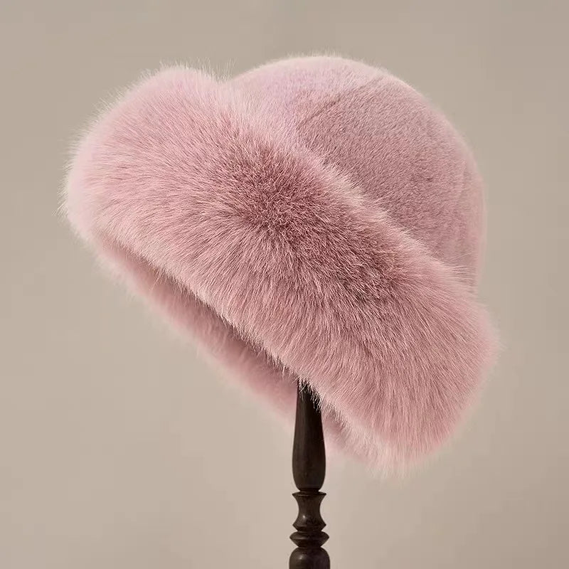 Luxe Bont Hoed – Vintage Geïnspireerde Winterhoed met Satijnen Voering