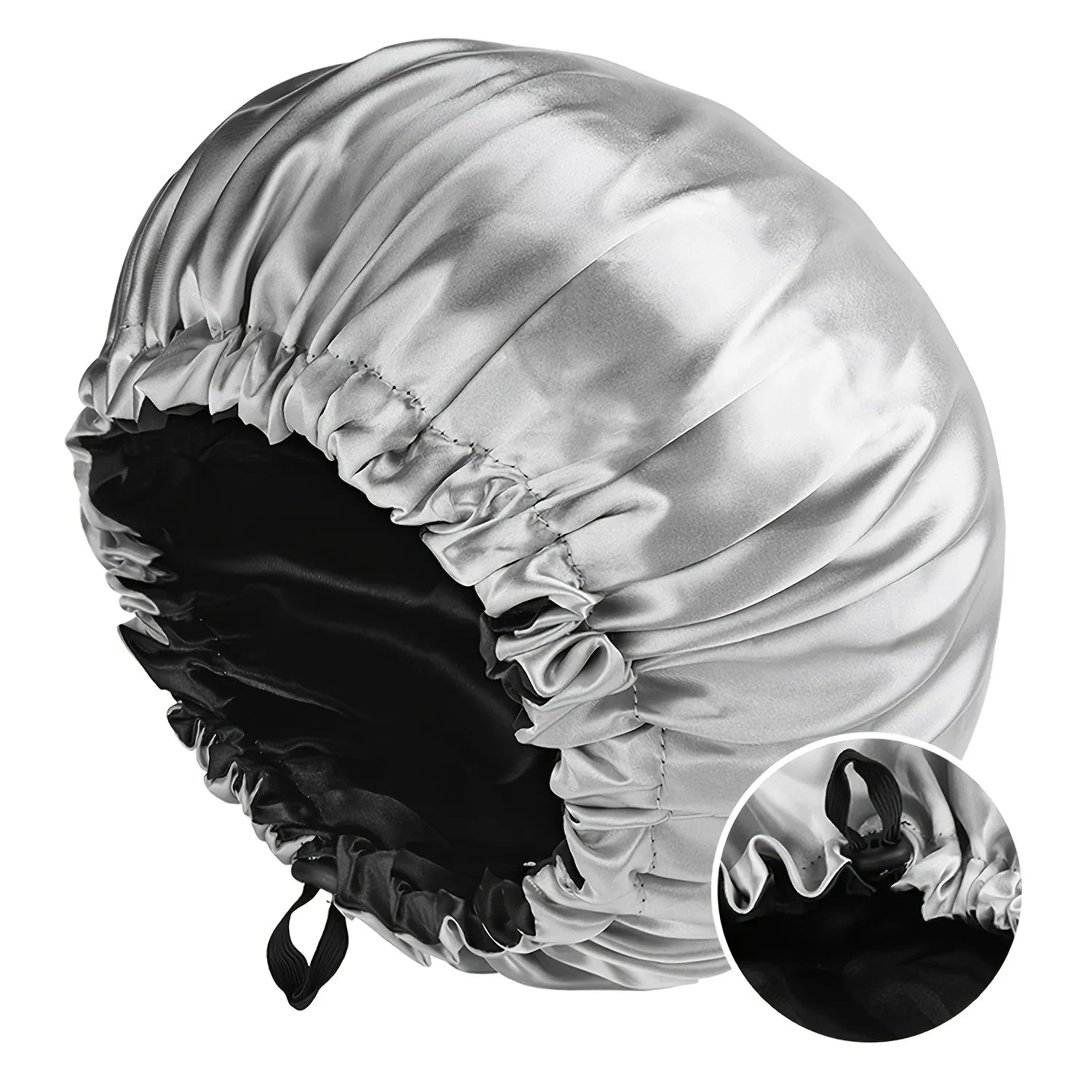 Dames Mode Bonnet – Zachte Zijdezachte Dubbelgelaagde Haarmuts met Knopen, Verstelbaar & Comfortabel voor Dagelijks Gebruik en Slaap