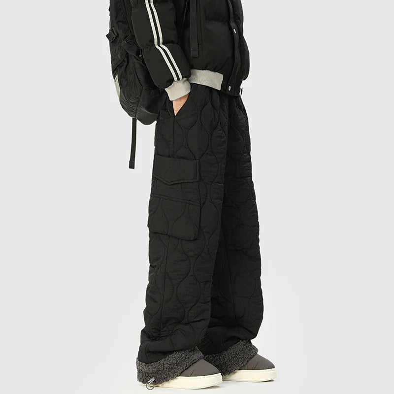 Quilted Fleece Broek Heren – Warme Gewatteerde Winterbroek met Fleecevoering