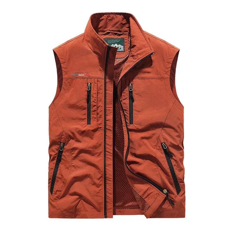 Heren Outdoor Utility Gilet – Lichtgewicht Mode Vest met Meerdere Zakken voor Wandelen & Avontuur