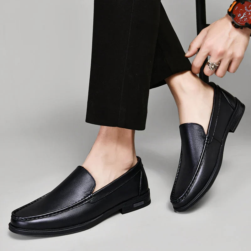 Heren Leren Loafers – Klassieke Instappers van Echt Leer met Comfortabele Zool
