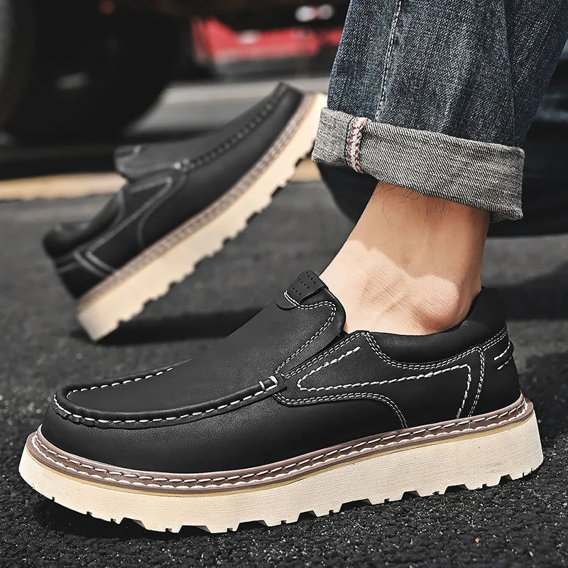 Heren Loafers van Rundleer – Orthopedisch Slip-On Schoenen met Comfortabele Binnenzool & Antislip Zool