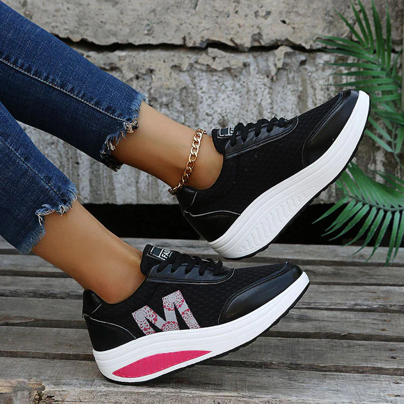 Dames Orthopedische Sneakers – Comfortabele Veterschoenen met Bogensteun en Verende Zool voor Wandelen