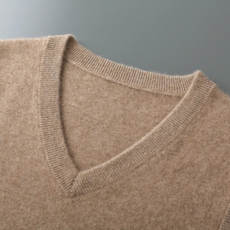 Luxe Cashmere Vest – Zacht & Duurzaam Herenvest met V-Hals