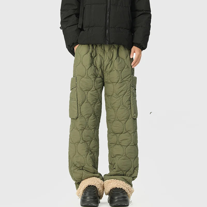 Quilted Fleece Broek Heren – Warme Gewatteerde Winterbroek met Fleecevoering