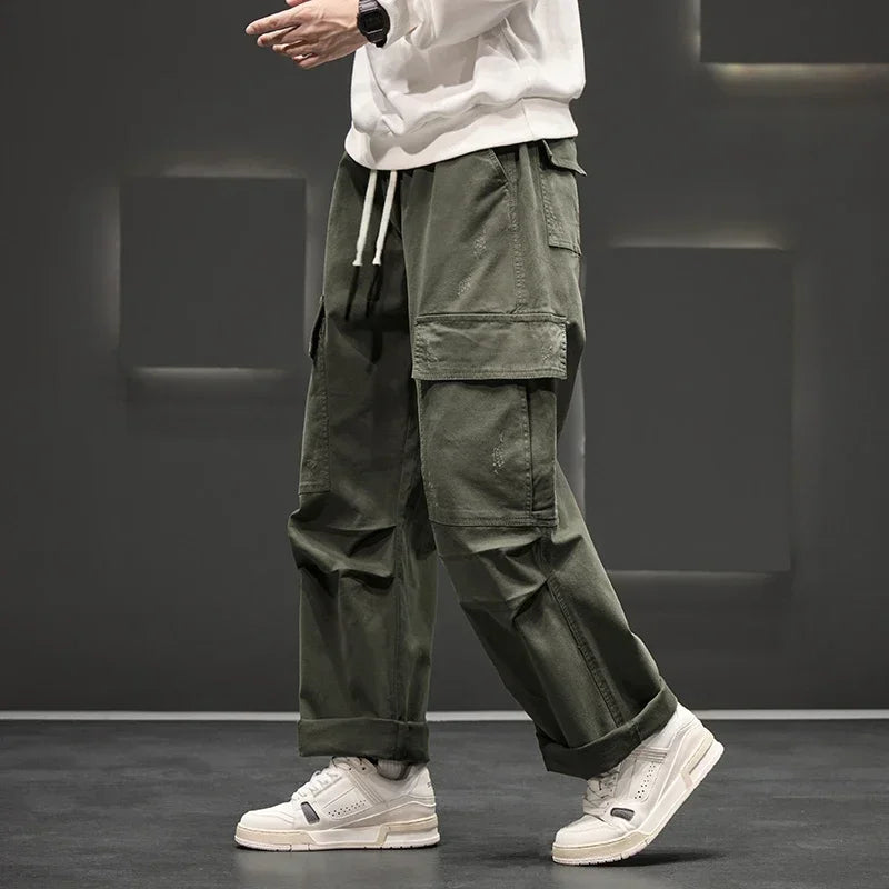 Casual Utility Cargo Broek voor Heren – Lichtgewicht Katoen met Losse Fit