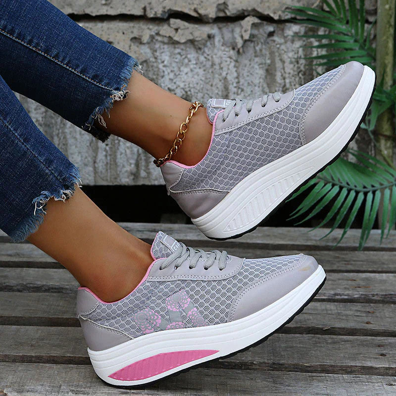 Dames Orthopedische Sneakers – Comfortabele Veterschoenen met Bogensteun en Verende Zool voor Wandelen