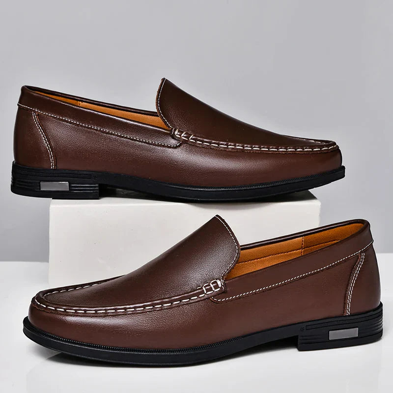Heren Leren Loafers – Klassieke Instappers van Echt Leer met Comfortabele Zool