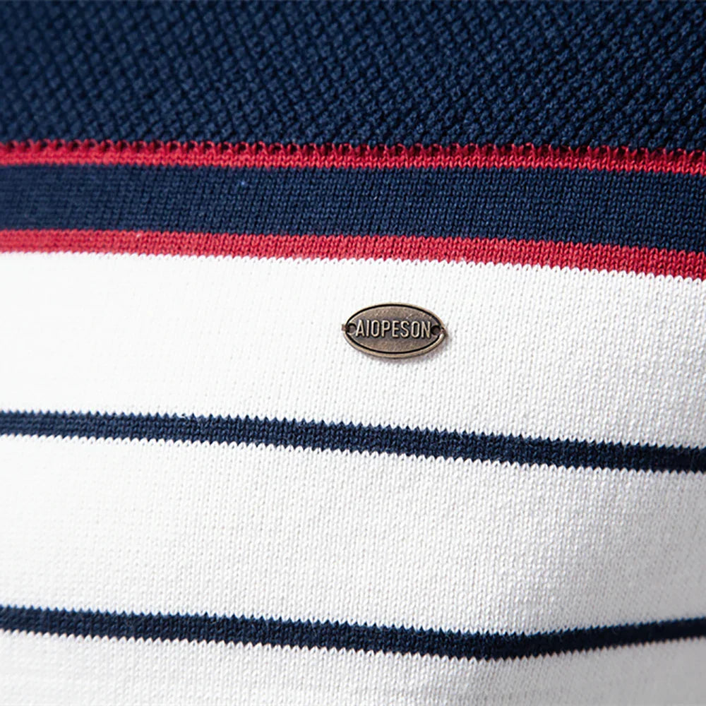 Herentrui met Strepen – Slim Fit Katoenen Gebreide Pullover met Modern Design en Comfort