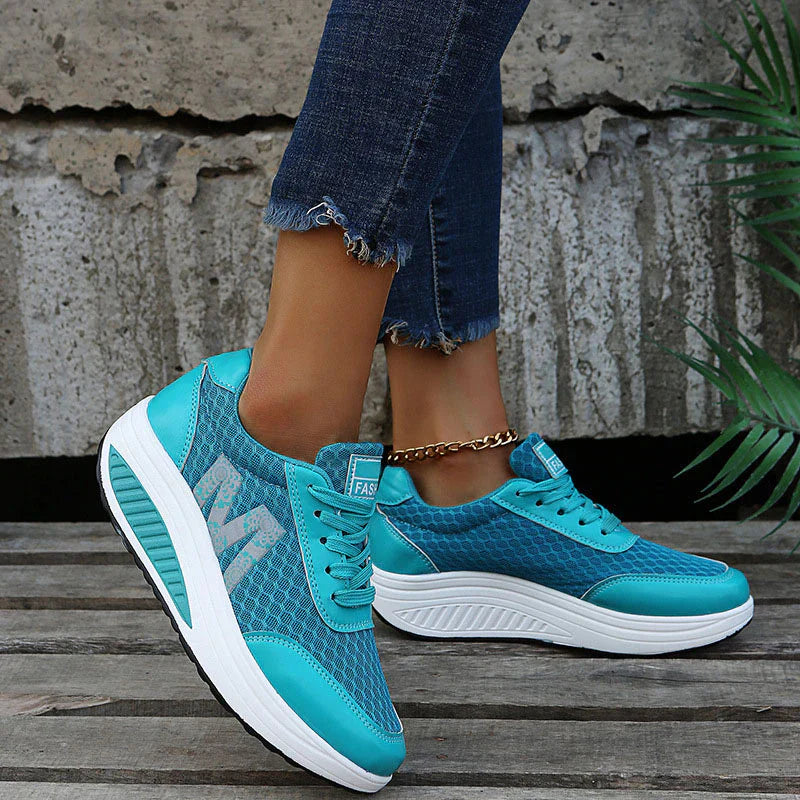 Dames Orthopedische Sneakers – Comfortabele Veterschoenen met Bogensteun en Verende Zool voor Wandelen