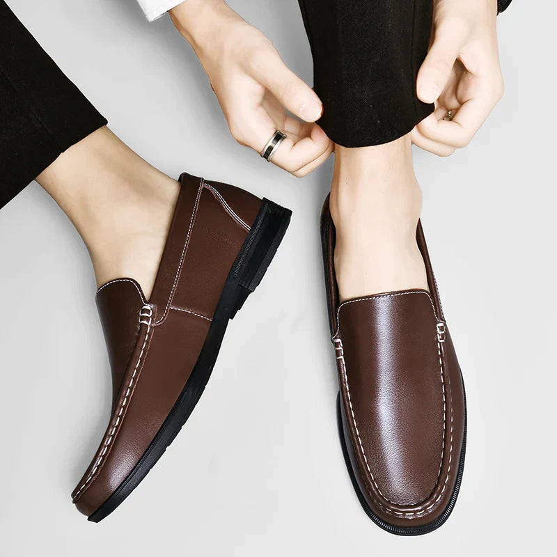Heren Leren Loafers – Klassieke Instappers van Echt Leer met Comfortabele Zool