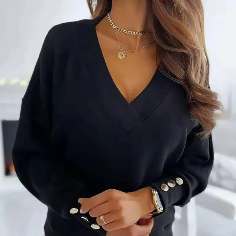 Elegante V-hals Gebreide Trui voor Dames – Zachte Comfortabele Slim Fit Pullover