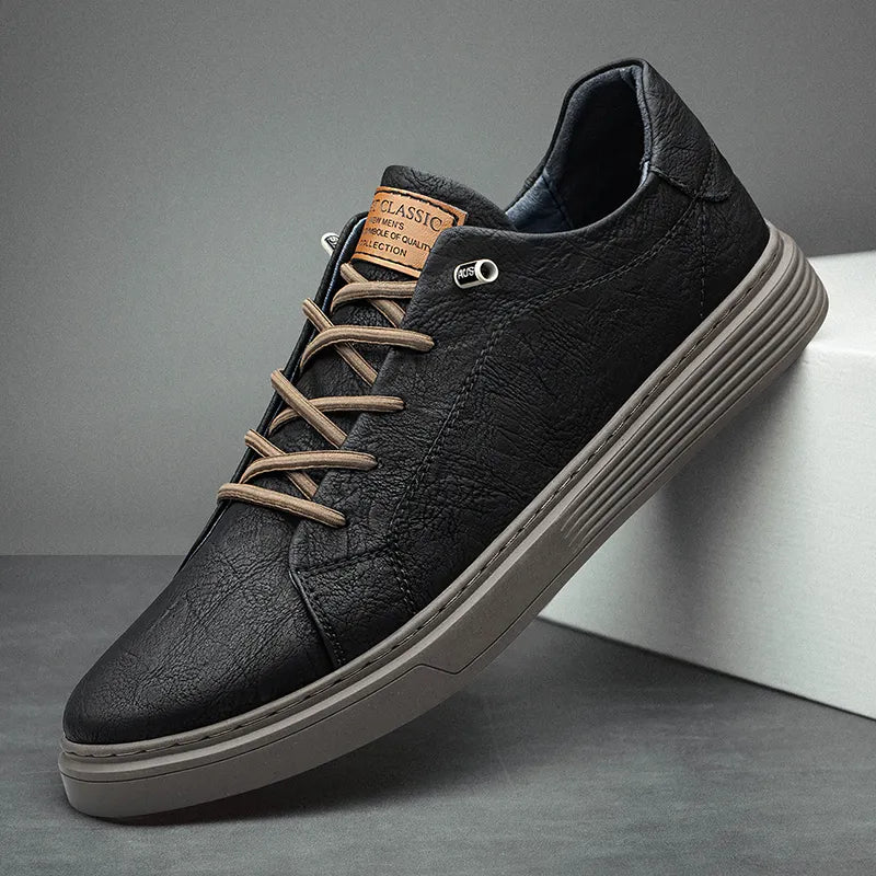 Heren Leren Sneakers – Comfortabele Casual Schoenen voor Dagelijks Gebruik en Kantoor