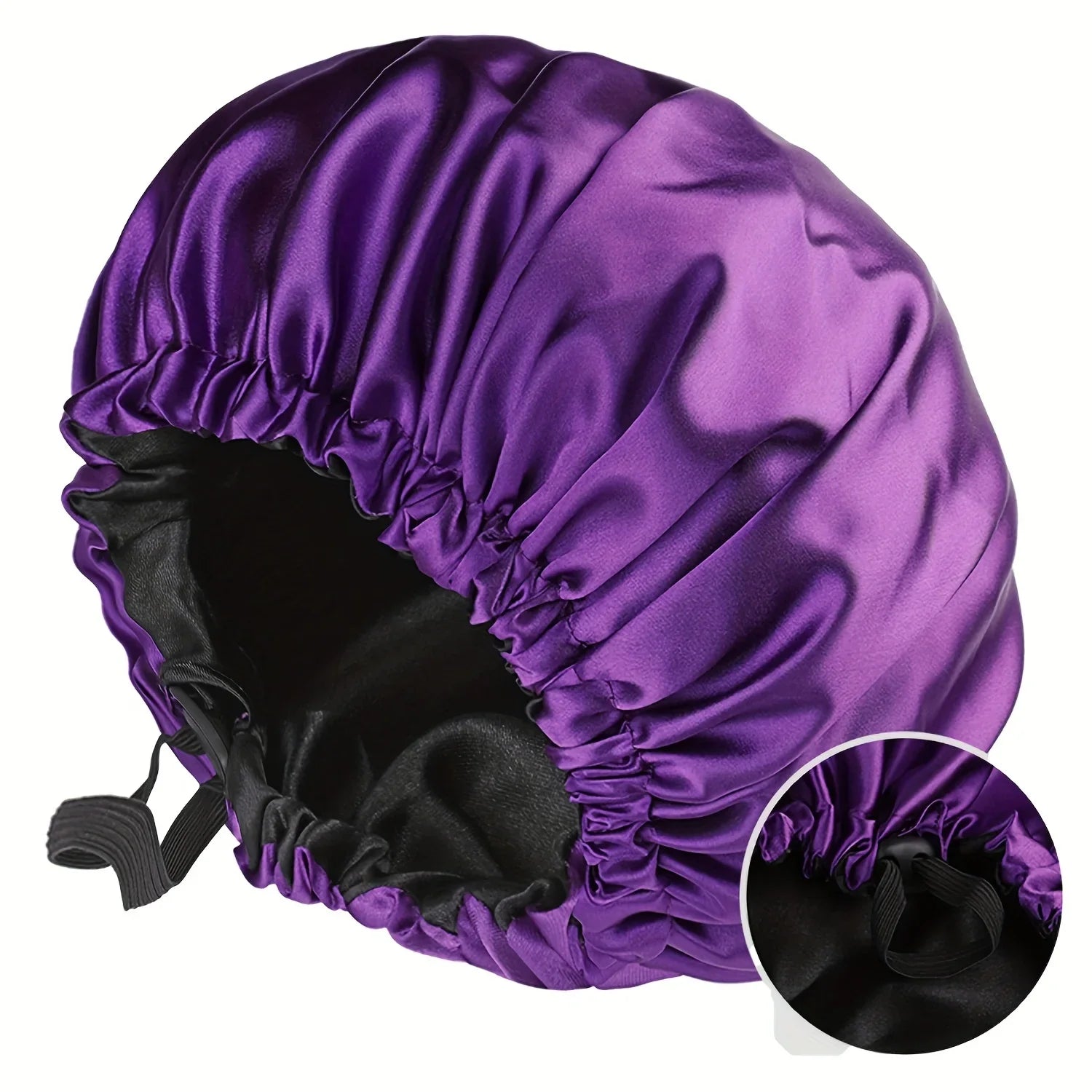 Dames Mode Bonnet – Zachte Zijdezachte Dubbelgelaagde Haarmuts met Knopen, Verstelbaar & Comfortabel voor Dagelijks Gebruik en Slaap
