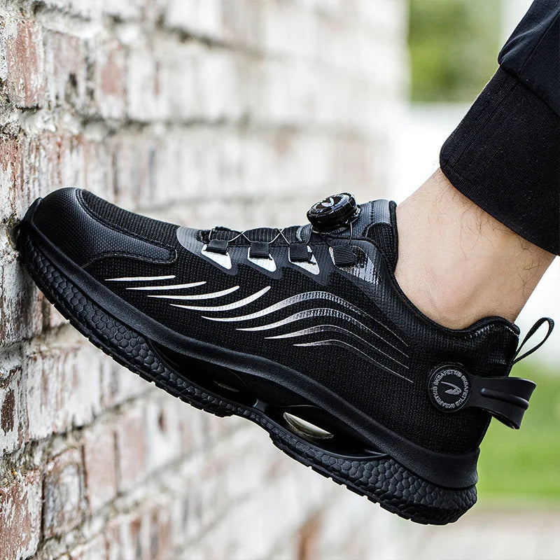 Nieuwe Veiligheidsschoenen Heren – Rotating Button, Stalen Neus & Sportief Design | Anti-Slip & Onverwoestbaar