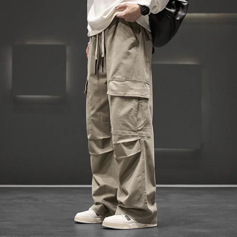 Casual Utility Cargo Broek voor Heren – Lichtgewicht Katoen met Losse Fit