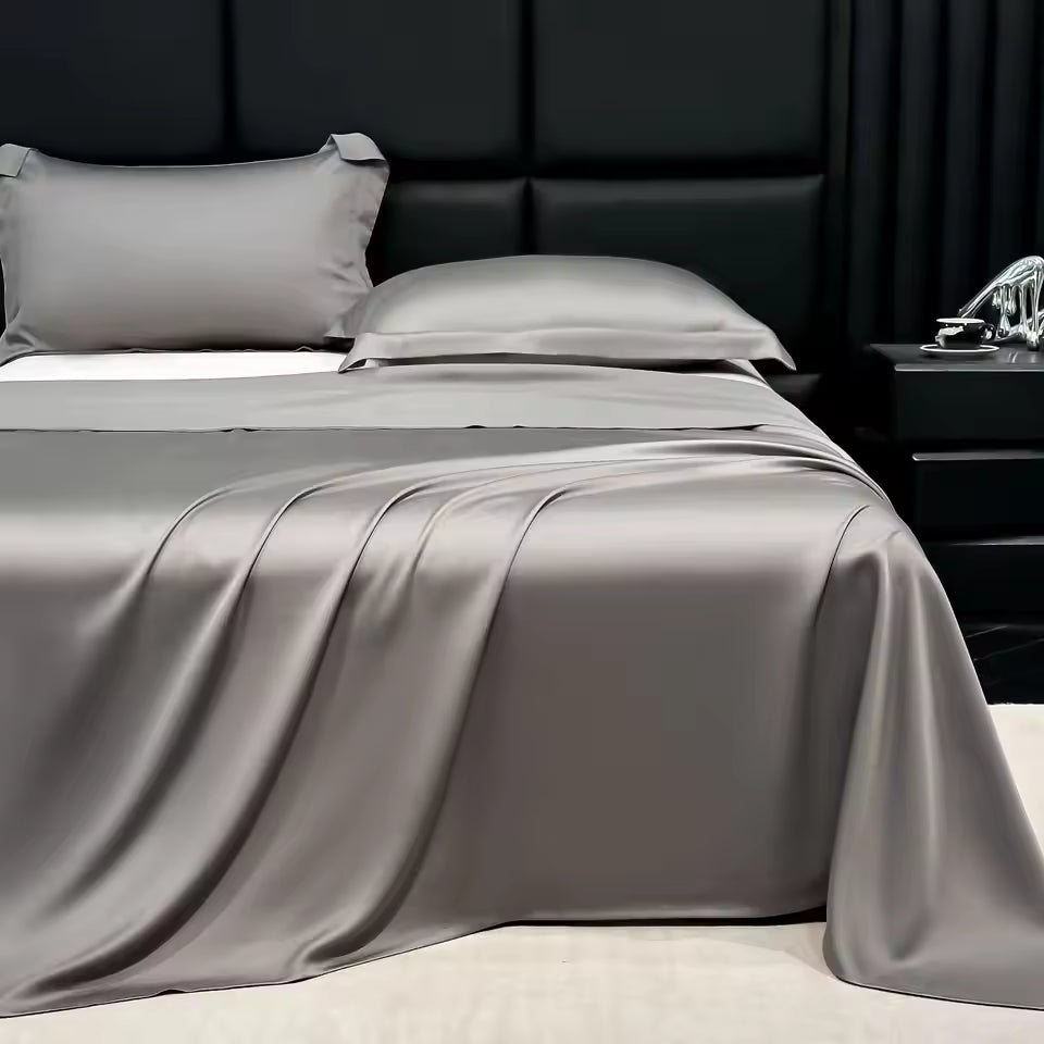 Luxueuze Satijnen Lakenenset – Zacht, Glad en Kreukvrij Beddengoed voor Comfortabele Slaap