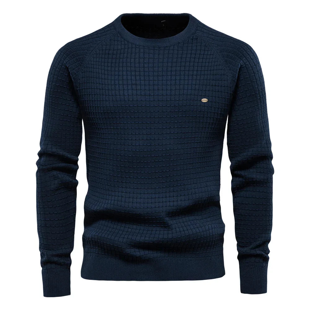Heren Pullover van Katoen met Patroon – Comfortabel, Slim Fit & Veelzijdig