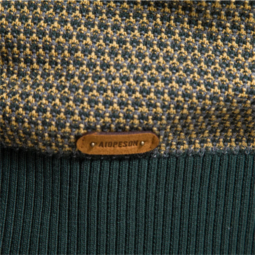 Heren Slim Fit Katoenen Trui met Ruitpatroon – Tijdloze Stijl & Comfort