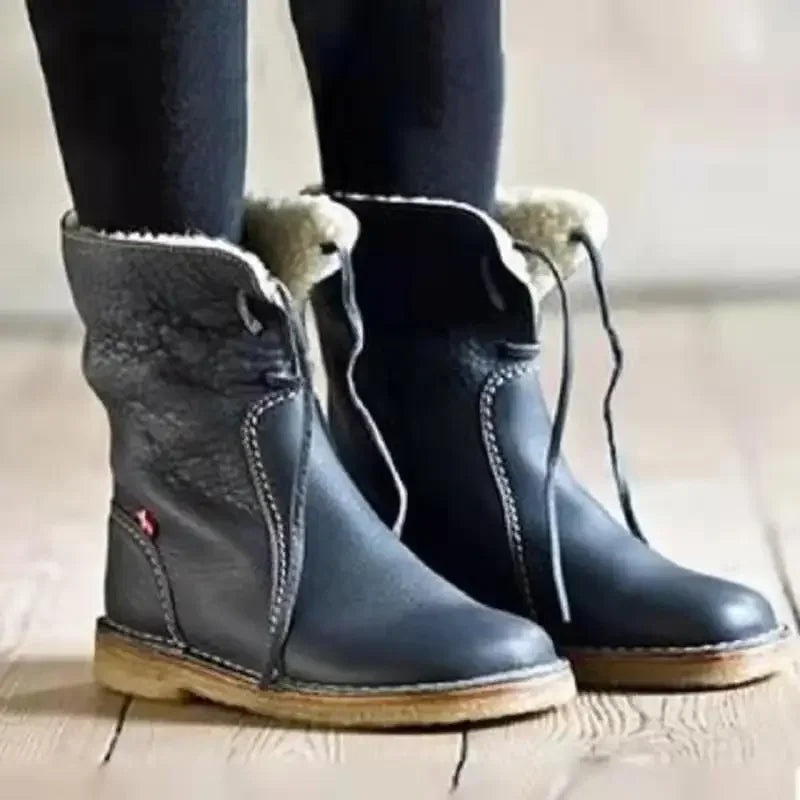 Stijlvolle Warme Boots – Comfortabele Dameslaarzen met Bontvoering & Antislip Zool