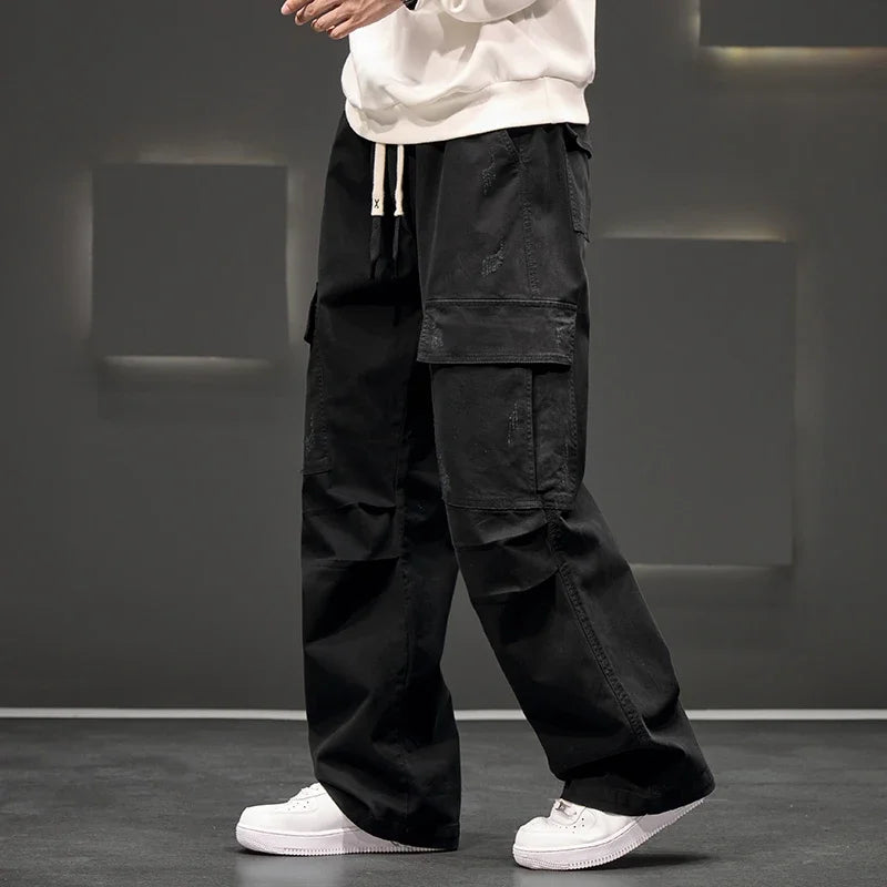 Casual Utility Cargo Broek voor Heren – Lichtgewicht Katoen met Losse Fit