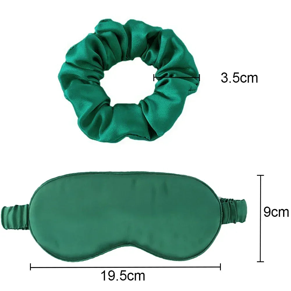 Zijden kussensloop oogmasker haarring luxe cadeauset