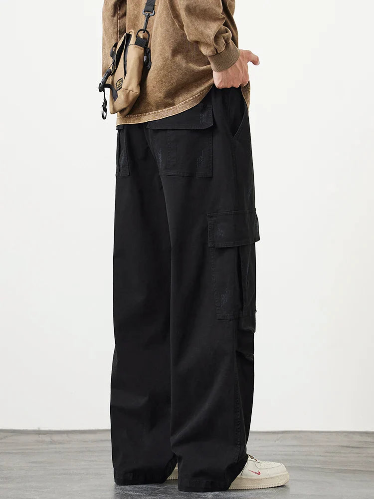 Cargo Pants Heren – Comfortabele Wijde Broek met Zakken en Trekkoord
