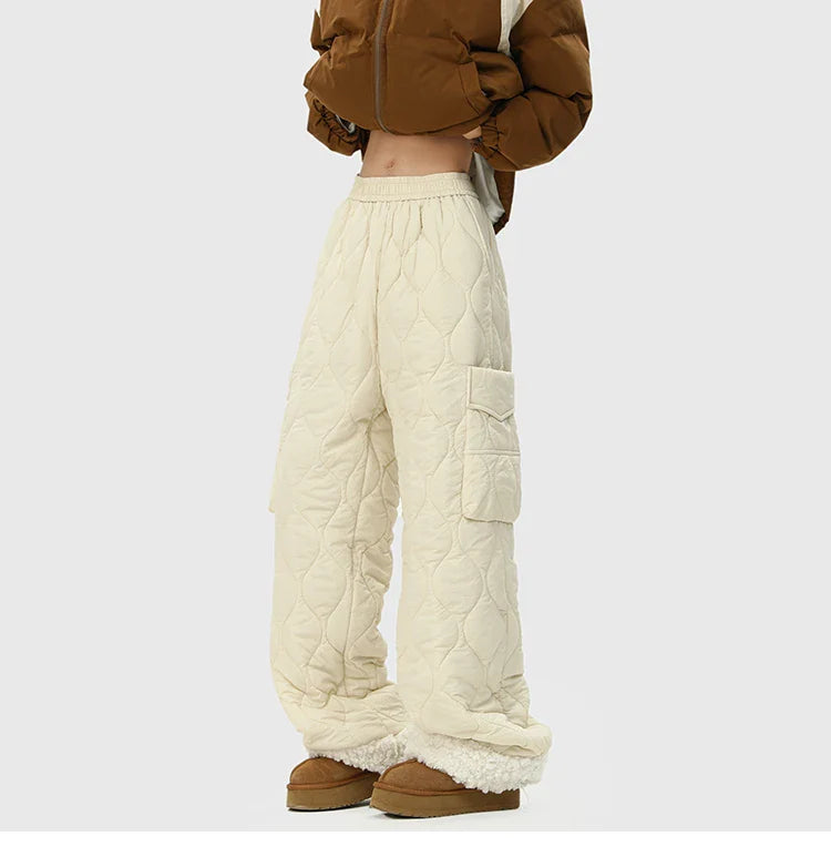 Quilted Fleece Broek Heren – Warme Gewatteerde Winterbroek met Fleecevoering