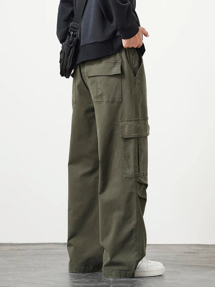 Cargo Pants Heren – Comfortabele Wijde Broek met Zakken en Trekkoord