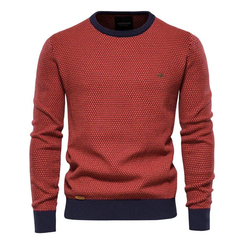 Heren Slim Fit Katoenen Trui met Ruitpatroon – Tijdloze Stijl & Comfort