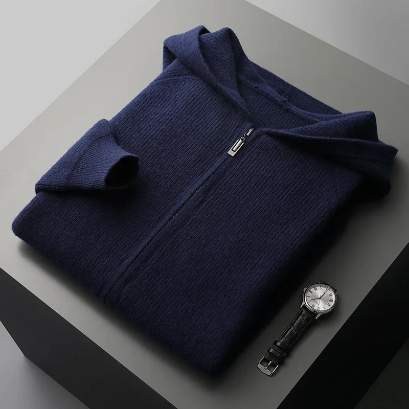 Luxe Cashmere Heren Hoodie – Zachte & Warme Hoodie van Kasjmier en Merino Wol