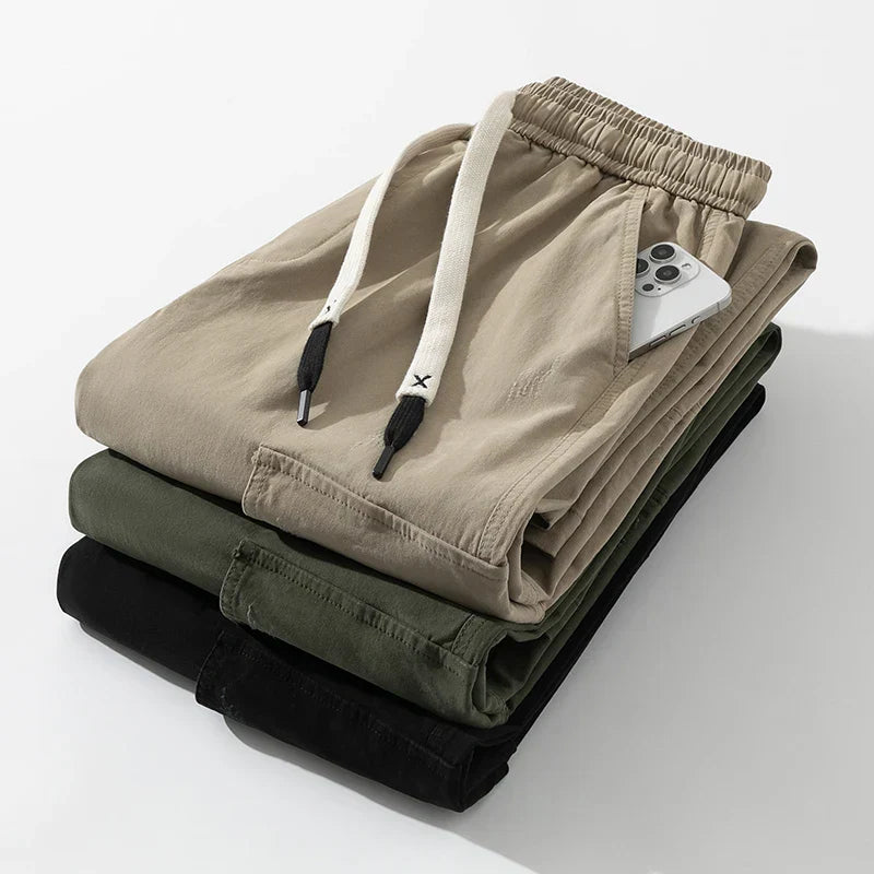 Casual Utility Cargo Broek voor Heren – Lichtgewicht Katoen met Losse Fit