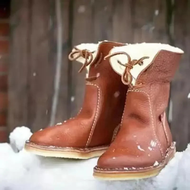 Stijlvolle Warme Boots – Comfortabele Dameslaarzen met Bontvoering & Antislip Zool