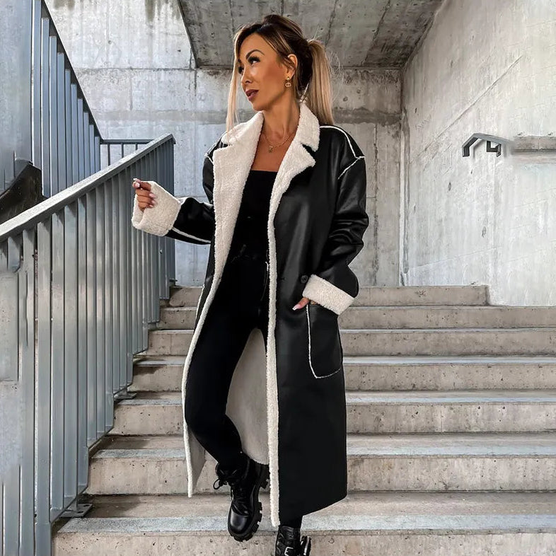 Lange Jas met Revers en Ceintuur – Elegant, Stijlvol & Tijdloos Design