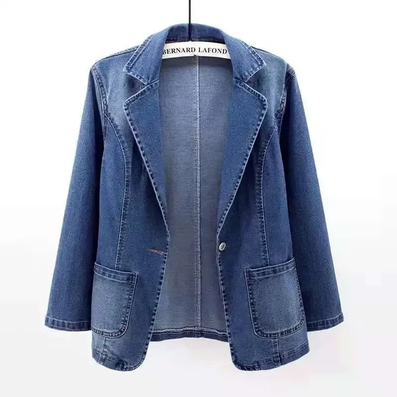 Denim Elegante – Stijlvolle Dames Denim Jas voor Tijdloze & Casual-Chique Looks