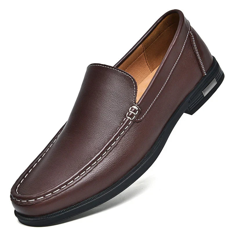 Heren Leren Loafers – Klassieke Instappers van Echt Leer met Comfortabele Zool