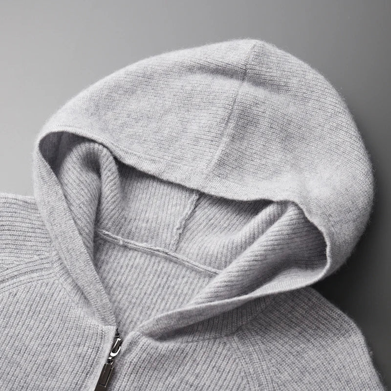 Luxe Cashmere Heren Hoodie – Zachte & Warme Hoodie van Kasjmier en Merino Wol