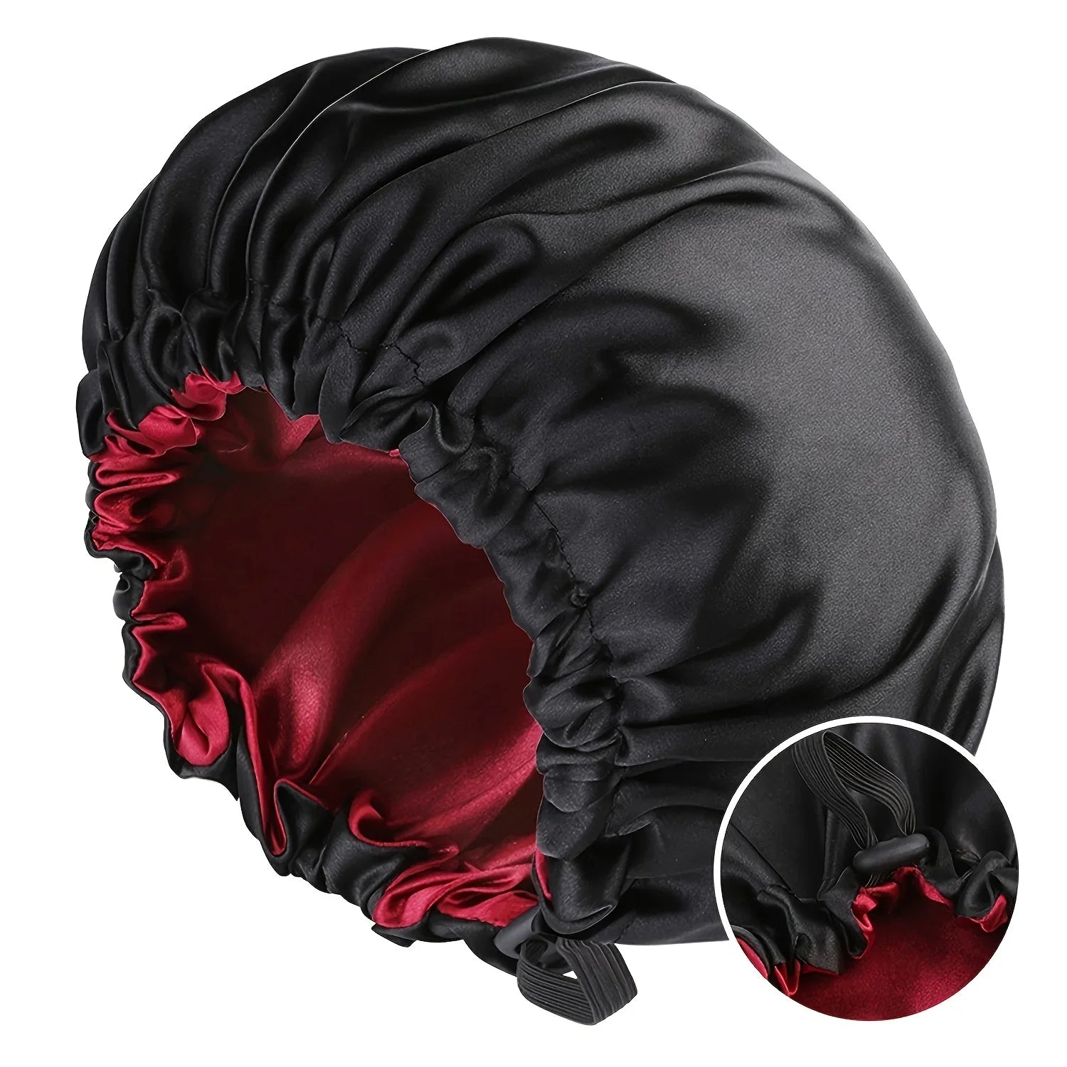 Dames Mode Bonnet – Zachte Zijdezachte Dubbelgelaagde Haarmuts met Knopen, Verstelbaar & Comfortabel voor Dagelijks Gebruik en Slaap