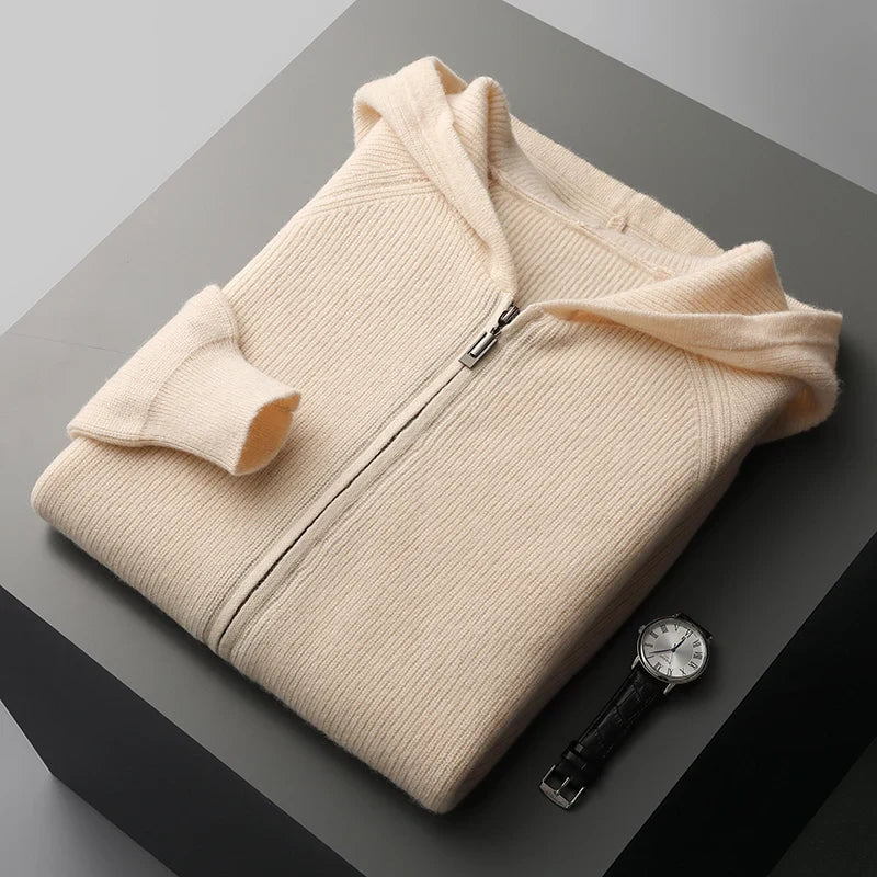 Luxe Cashmere Heren Hoodie – Zachte & Warme Hoodie van Kasjmier en Merino Wol