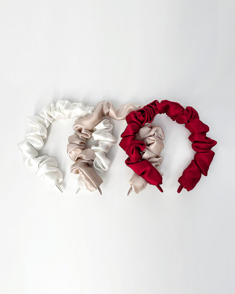 Zijde Plissé Haarband – Luxe Moerbeizijde Accessoire voor Stijl & Comfort