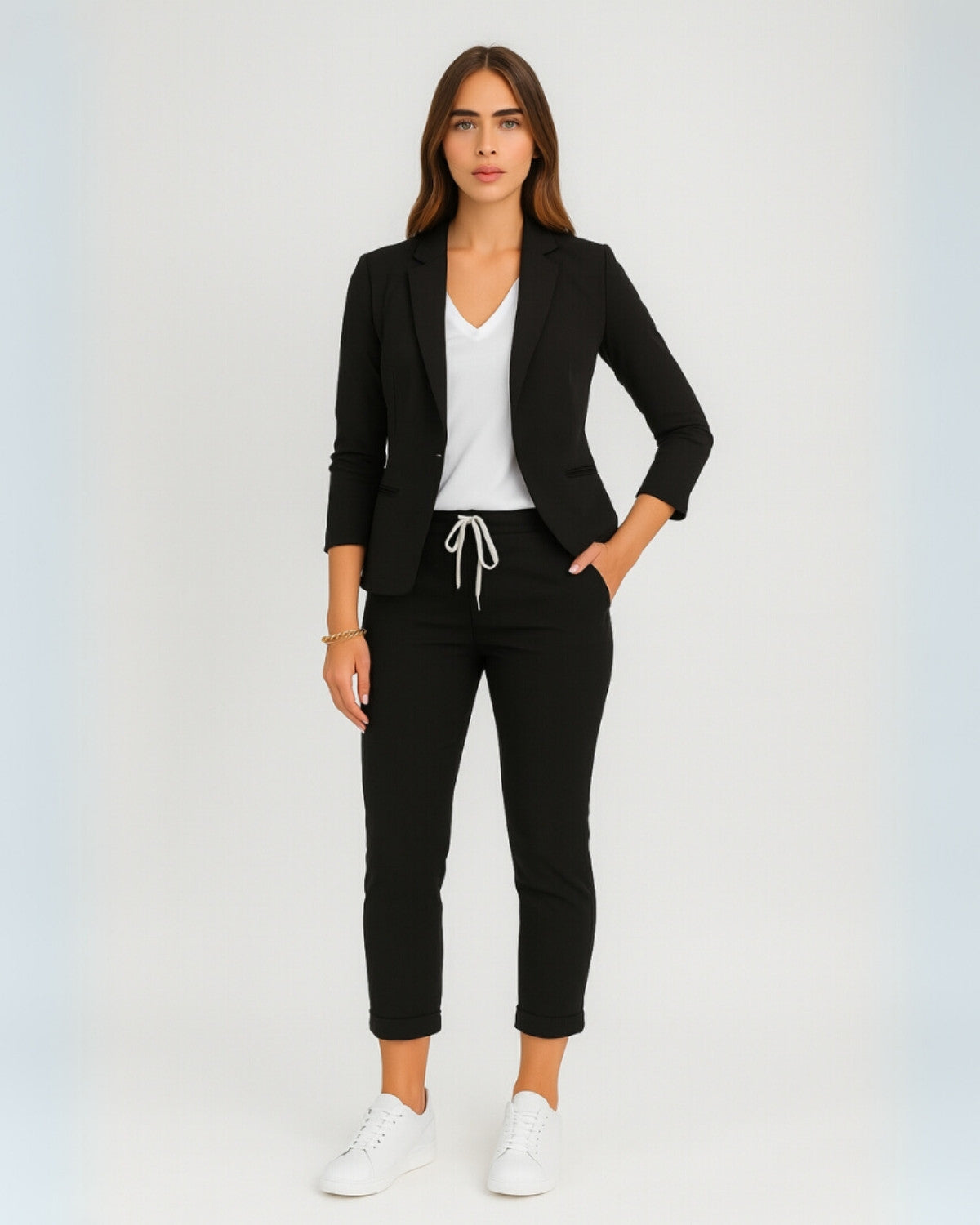 Elegante Dames Blazer Set met Stretch Comfort voor Zakelijk en Avondkleding
