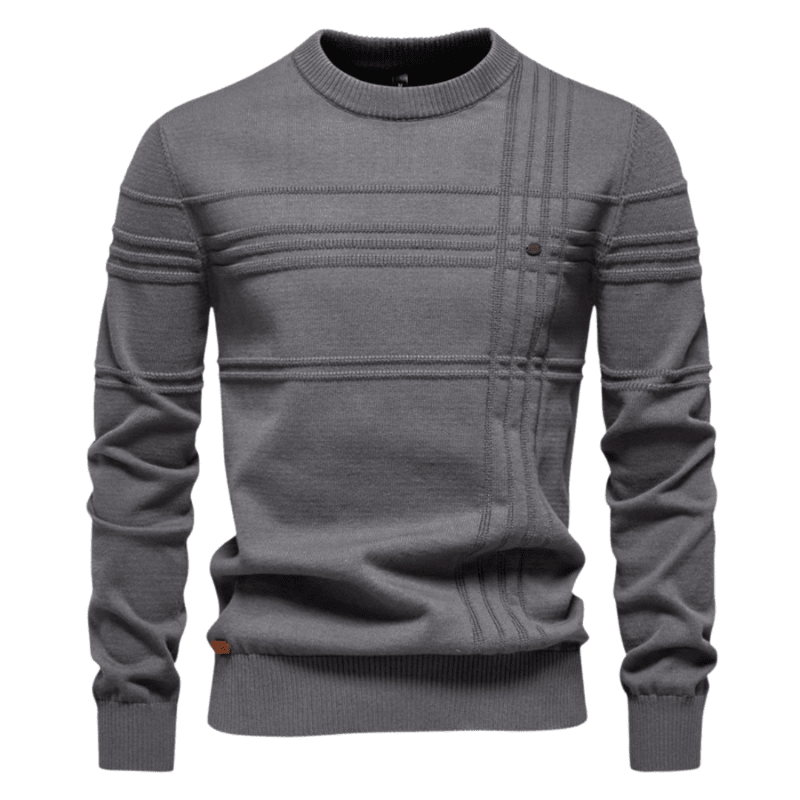 Slim Fit Herentrui met Ruitpatroon – Zachte Gebreide Trui van Ademend Katoen