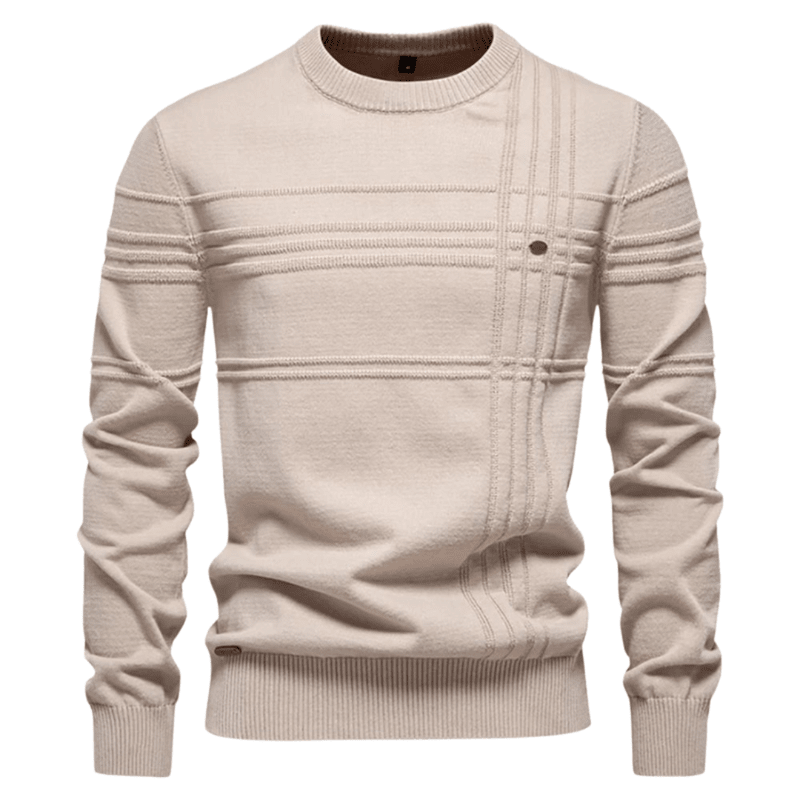 Slim Fit Herentrui met Ruitpatroon – Zachte Gebreide Trui van Ademend Katoen