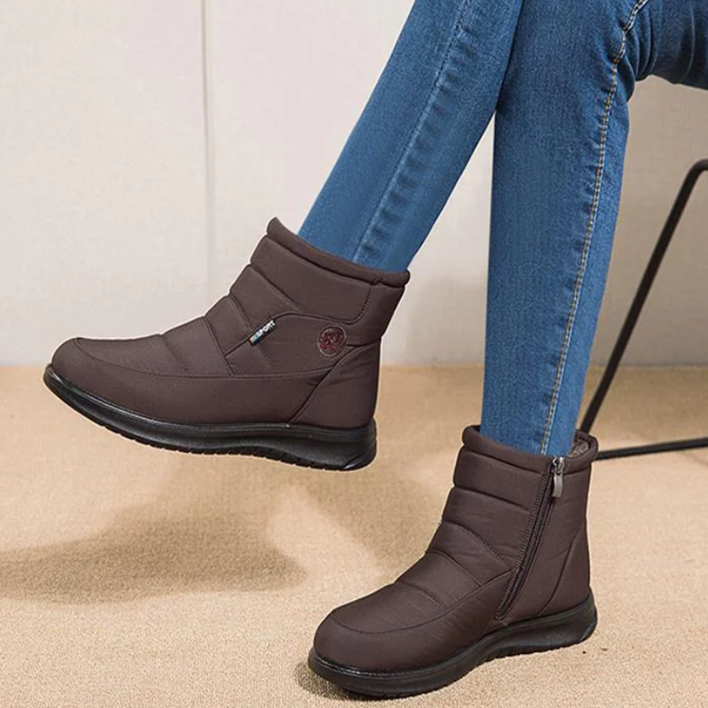 Warme Dames Gewatteerde Winter Enkelboots met Bontvoering & Antislip Grip