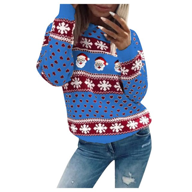 Warme Foute Kersttrui Dames met Loose Fit en Feestelijk Design - Perfect voor de Winter 4