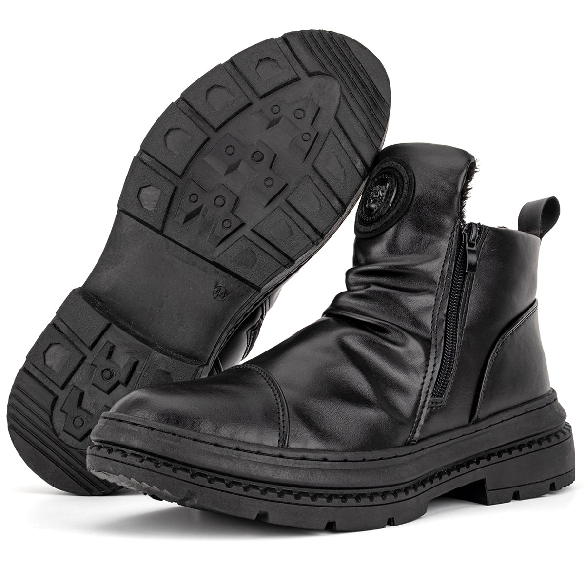 Leren Motor- en Werklaarzen voor Heren – Waterdicht, Antislip, Comfortabel, Duurzaam Veiligheidsschoeisel