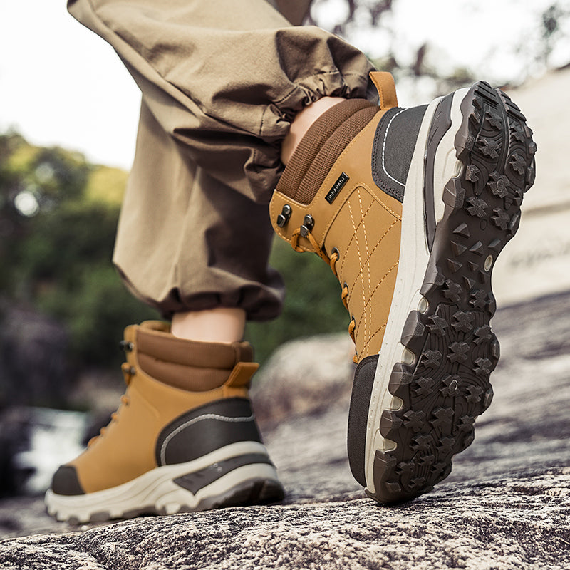 Orthopedische Heren Werk- & Wandelschoenen – Brede Neus, Enkel- & Voetboogondersteuning, Waterdicht & Anti-Slip