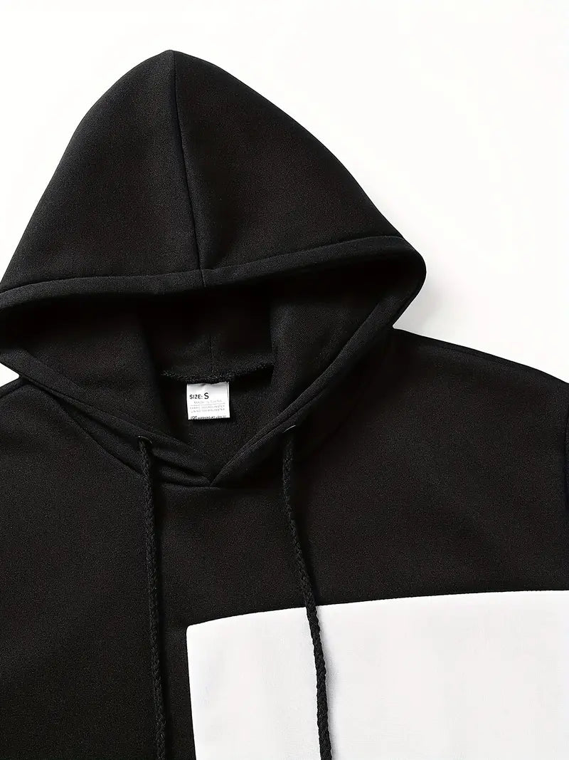 Stijlvolle Patchwork Hoodie voor Heren – Comfortabel, Warm & Duurzaam